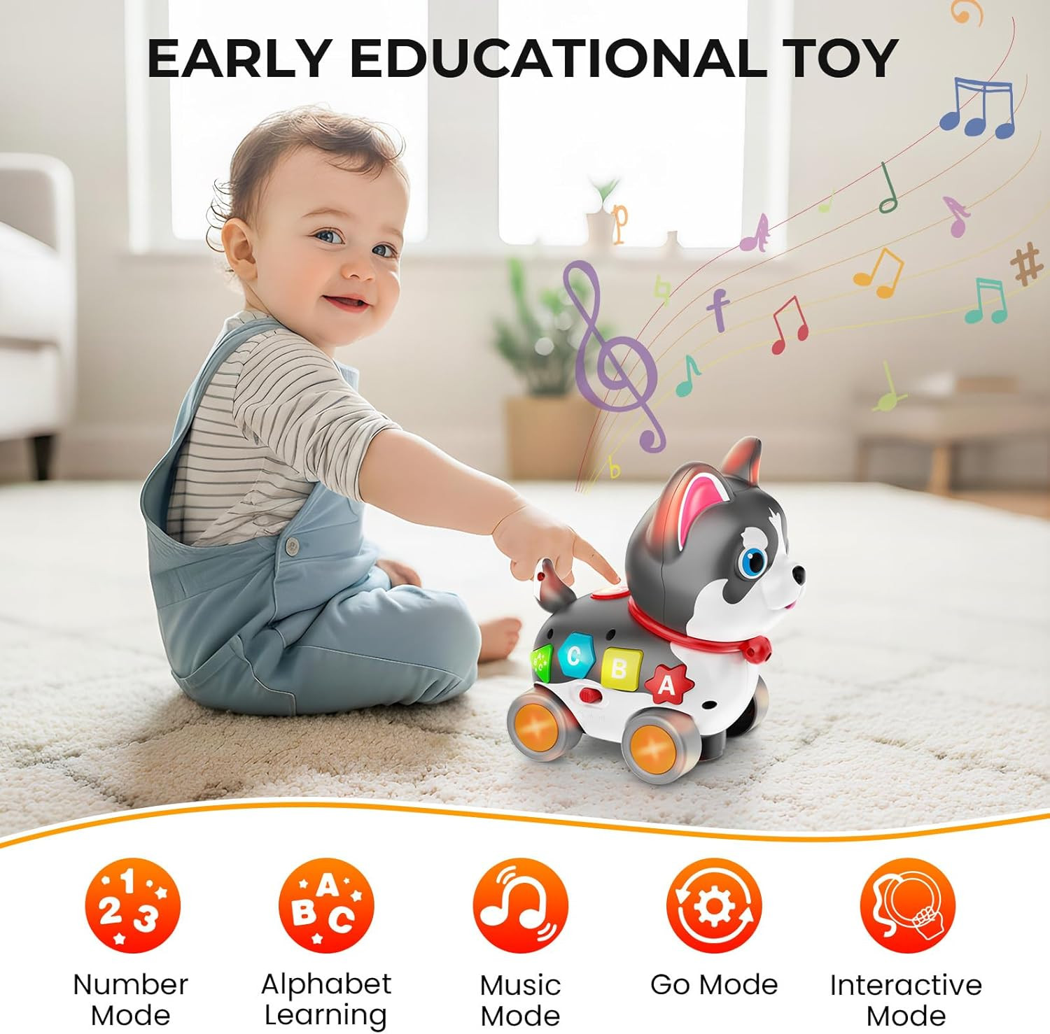 Baby Toys 1 Year Old, Musical Puppy Toys for 6-12-18 Month Girls Boys, Bilingual