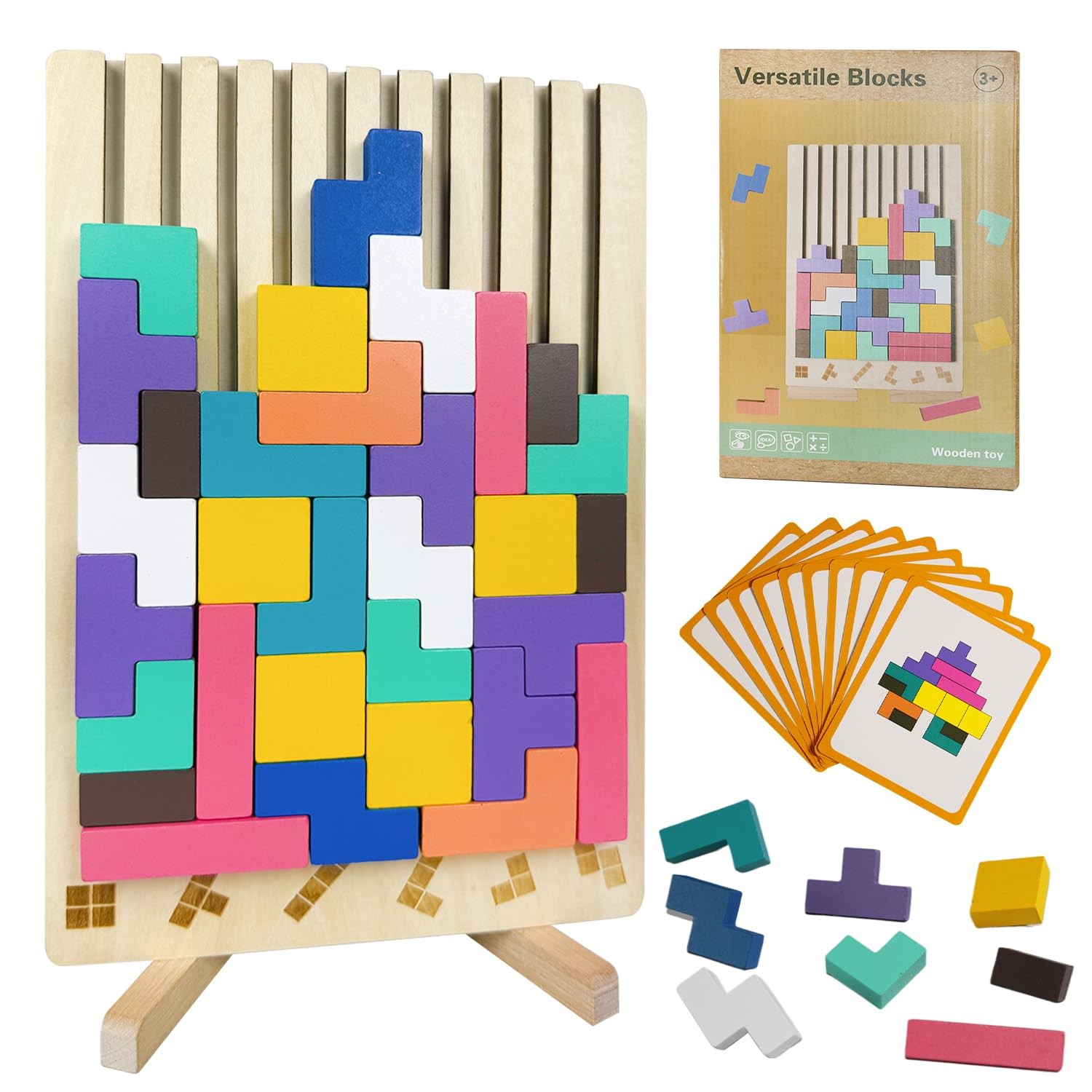 Wooden Stacking Puzzle Toy,3D Wooden Montessori Puzzles Toy,Giant Russian Blo…