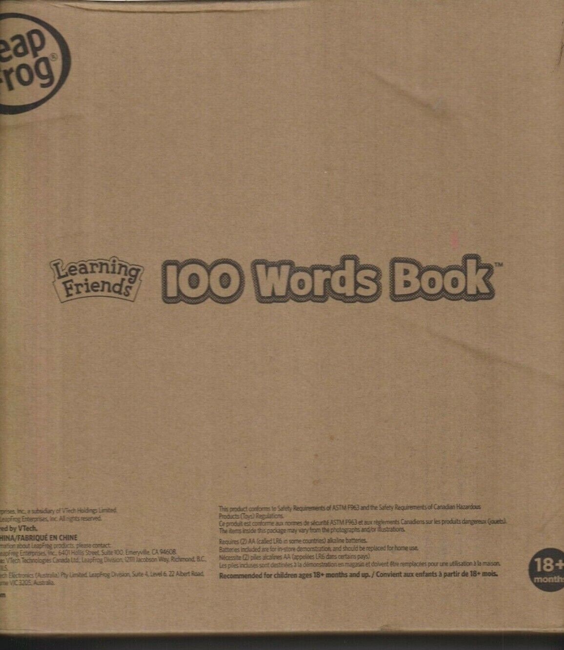 LeapFrog Learning Friends 100 Words Book 18+ Months UNUSED
