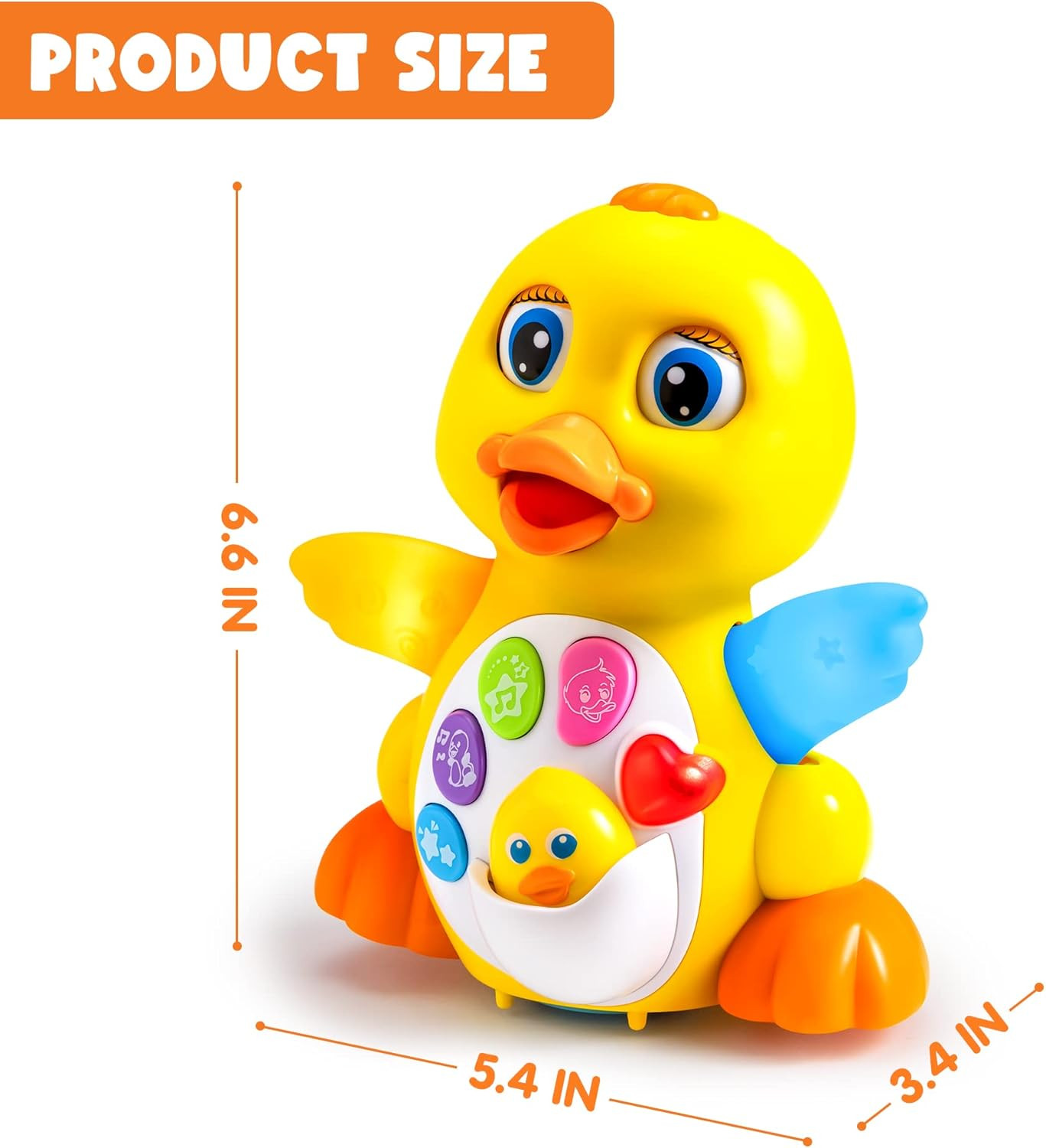 Baby Toys Duck, Infant Dancing Crawling Musical Toys 18+ Months, Tummy Time Ligh