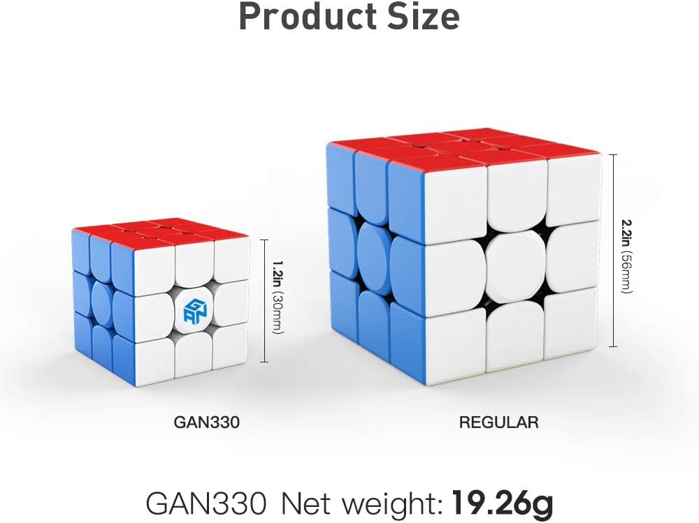 GAN 330 Keychain Cube, 3×3 Mini Key Ring, 3by3 Small Sitckerless Speed