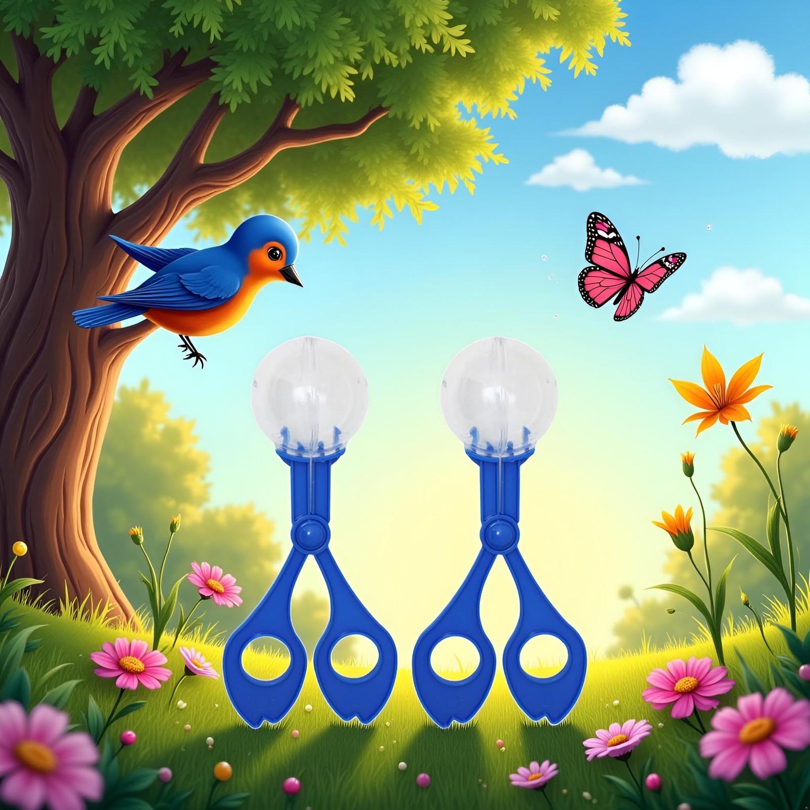 Jowxsx 2Pcs Blue Fine Motor Skill Tool, Hand-Eye Coordination Plastic