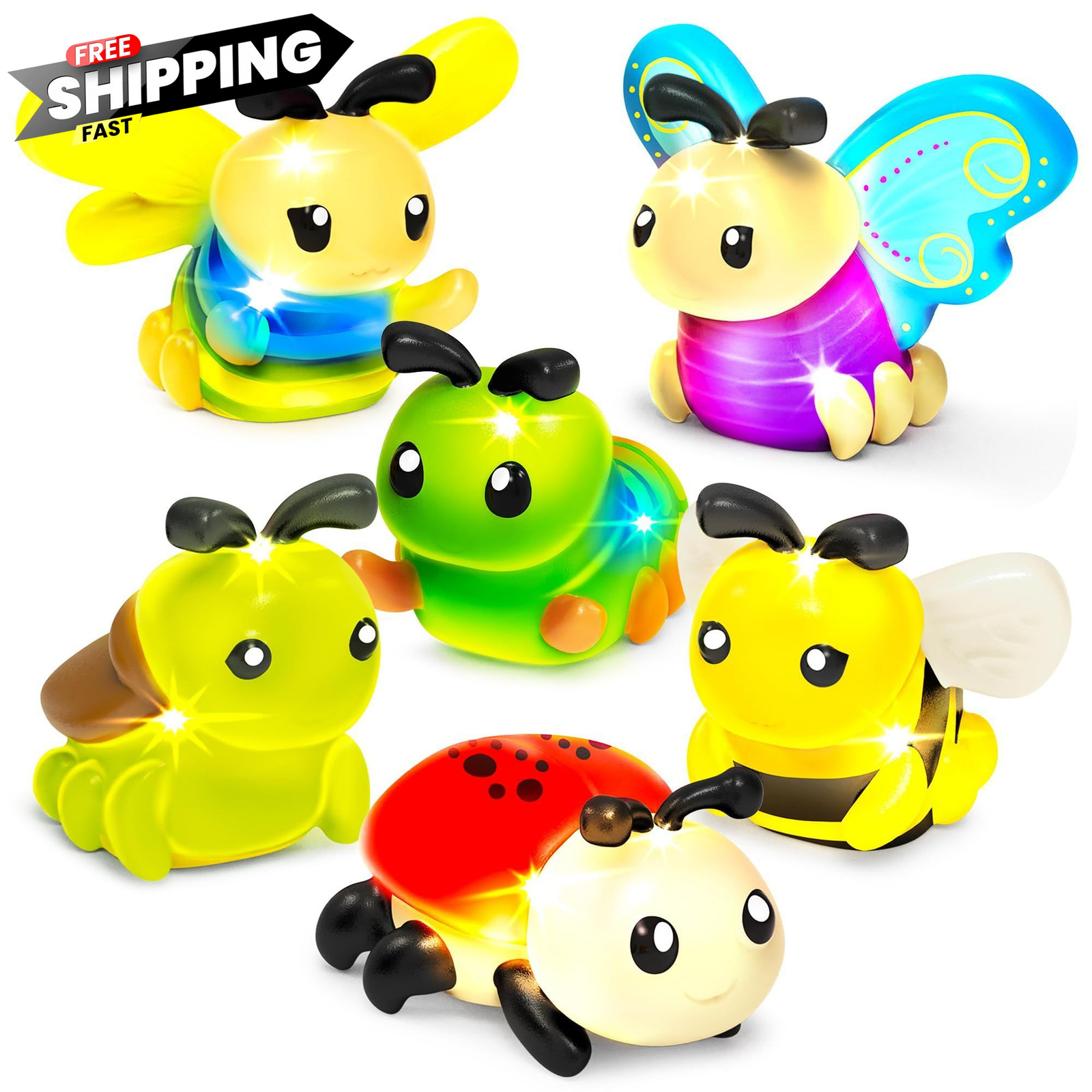 Tub Works® Bugs™ Light Up Bath Toys, 6 Pack | Water-Activated Multicolored