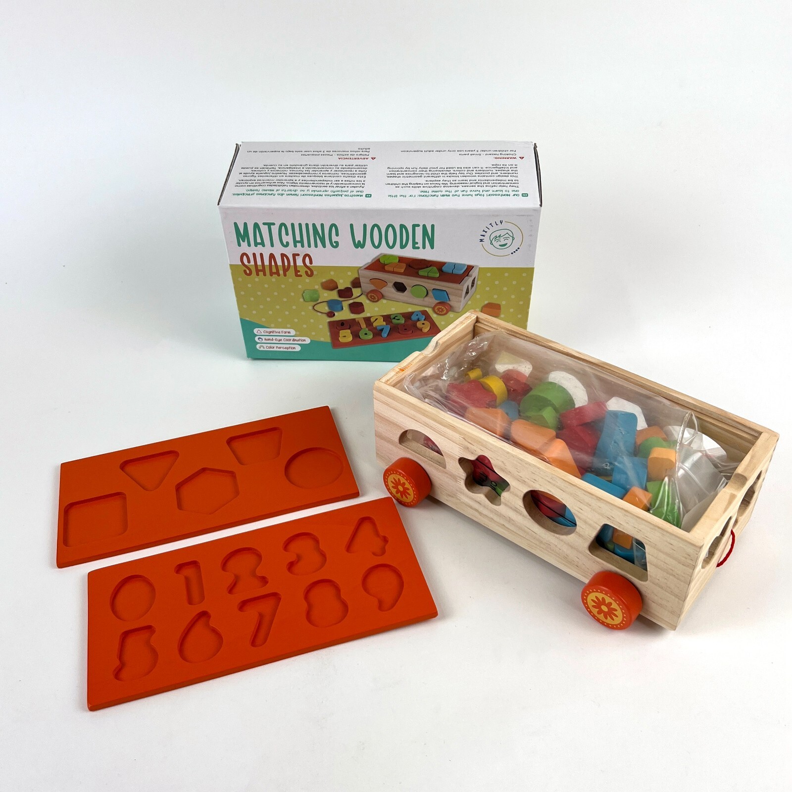 33Pc Wooden Montessori Toy for Toddlers, Kids, Boys, & Girls, Sorting Shapes Box