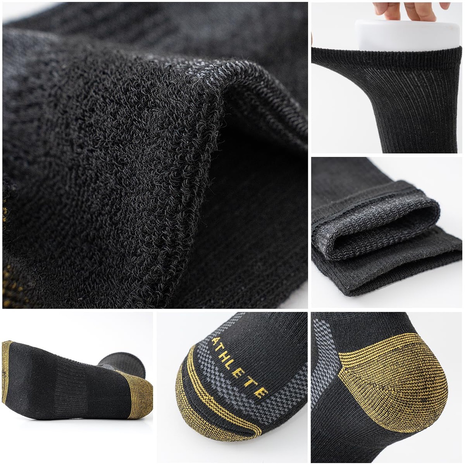 JOYNÉE Mens Athletic Crew Socks 5/10 Pairs Lightweight Cushioned Breathable