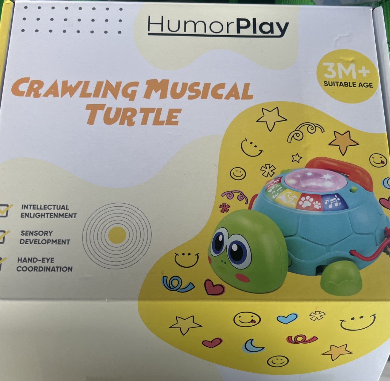 Musical Turtle Crawling Toy for Babies 6-18 Months Light & Sound Tummy Time AB