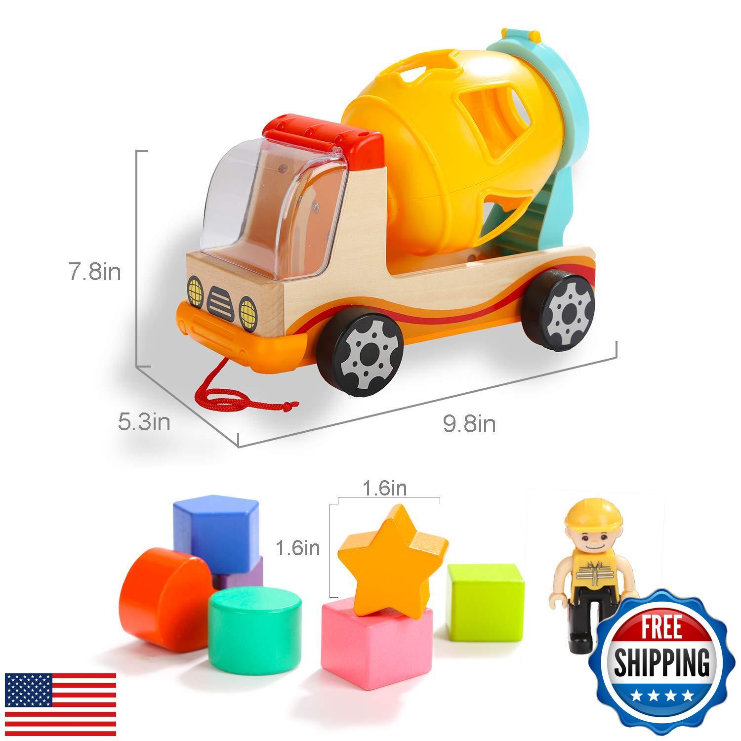TOP BRIGHT Wooden Shape Sorter Toys for Toddlers Learning Sort and Match for