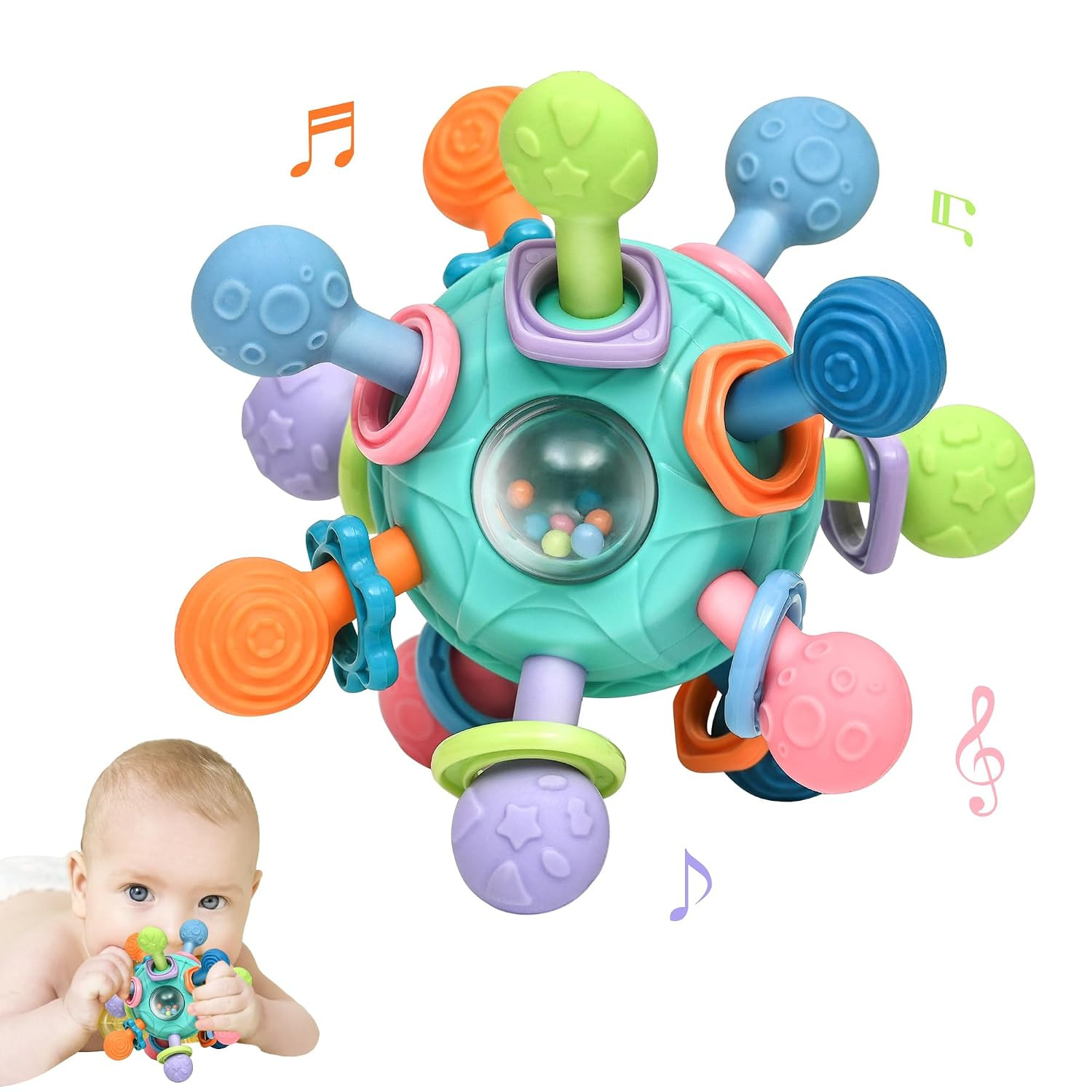 Baby Montessori Teething Toys for 0-6 6-12 Months BPA Free Sensory Toys for Babi