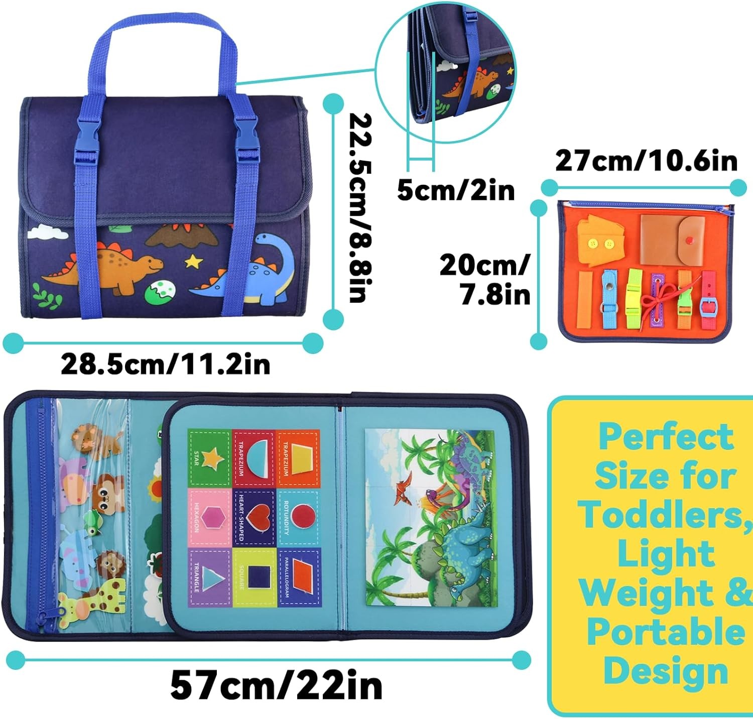 Heyous Busy Book Board Learning Montessori Toys for 1-4 Years Boy Birthday Gifts