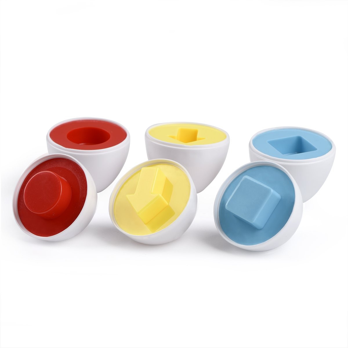 Hhyn Matching Eggs Set with Beige Holder, Upgraded Toddler 12 PCS,
