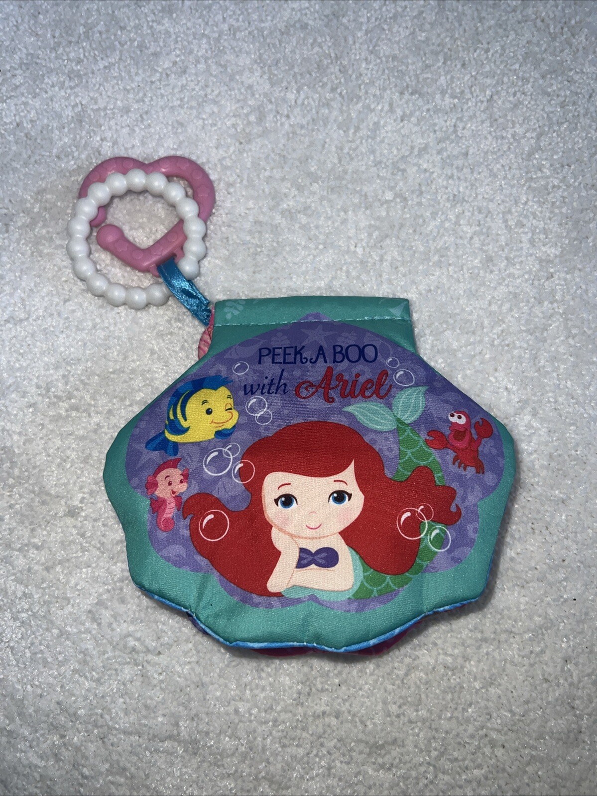 Disney Baby Ariel The Little Mermaid Soft Book Activity Toy Clip Princess