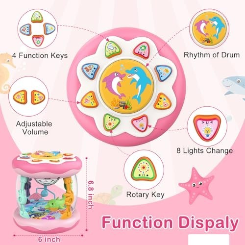 Baby Girls Toys 0-6 Months, Ocean Rotating Projector Music Light Up Newborn…