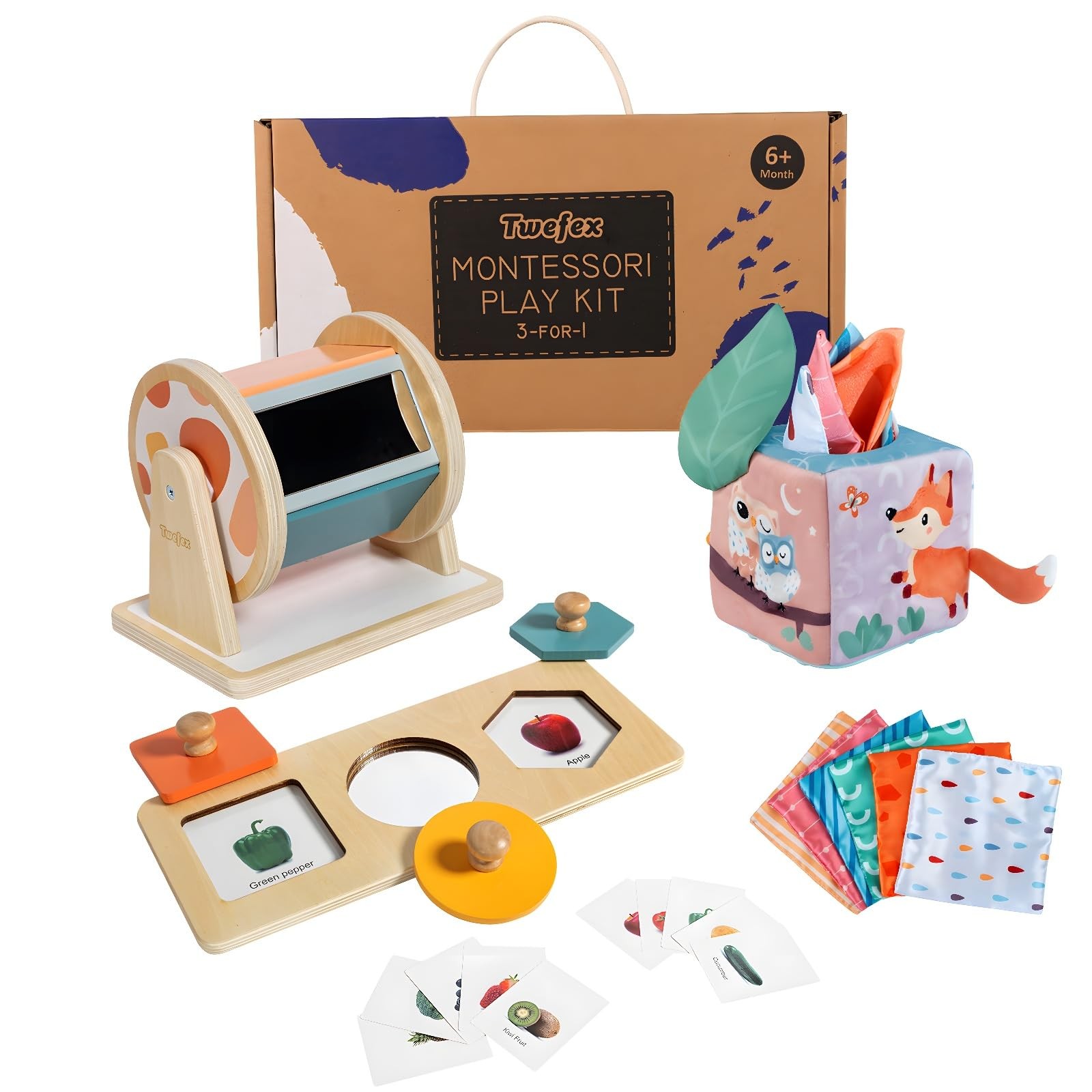 Montessori Toys for Babies 6-12 Months – 3 in 1 Baby Toys Play Kit – Medium S…