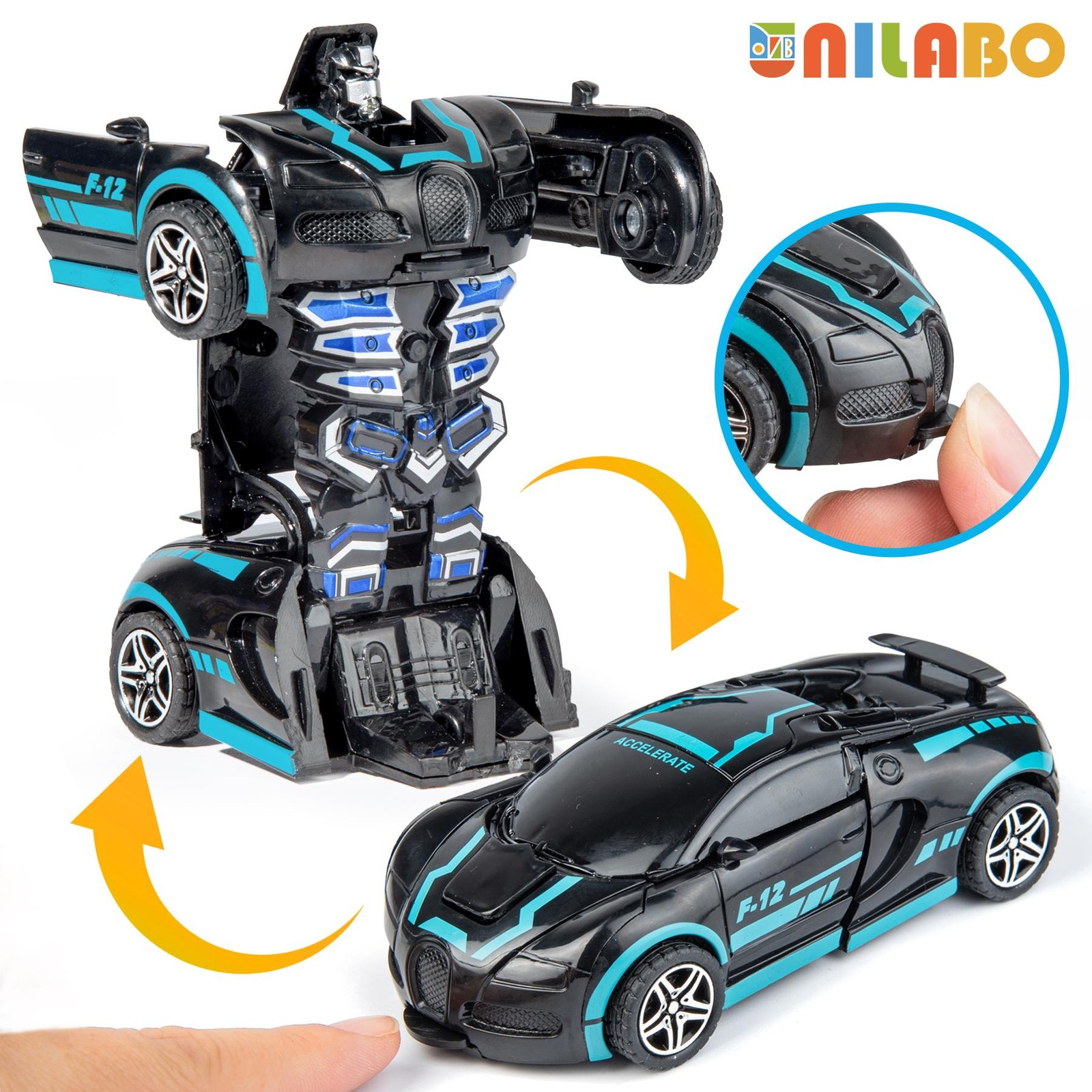 Transformable Robot Sports Car Toy Educational Kids Gift Colorful Play Fun