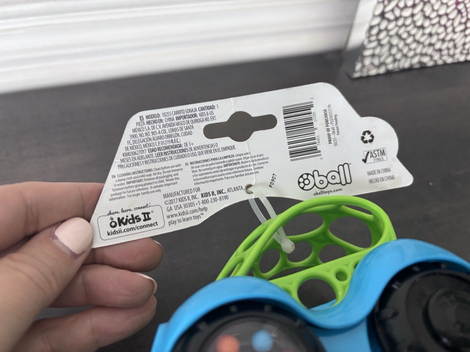 Kids II Oball Easy Grasp Rattle & Roll Toy Sports Car BPA-Free Infant