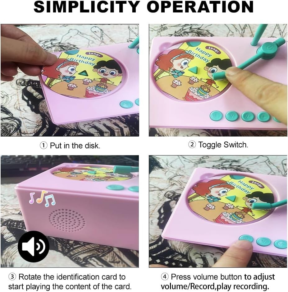 Audible Educational Toy with Music for Toddlers Age 1-5, 96 Songs Stories Cards