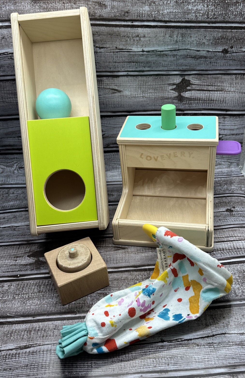 Lovevery The Thinker Play Kit 11-12 months PARTIAL Montessori Wood Toys Organic