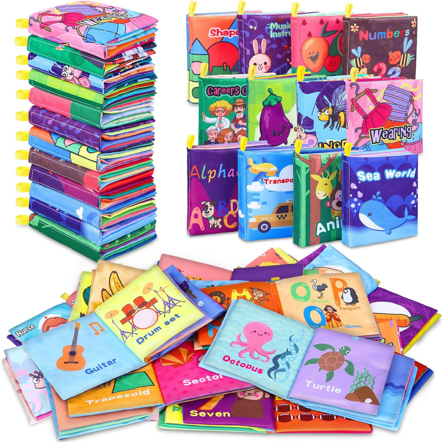 Baby Bath Books – Soft, Waterproof Cloth Books for Infants and Toddlers (Pack of