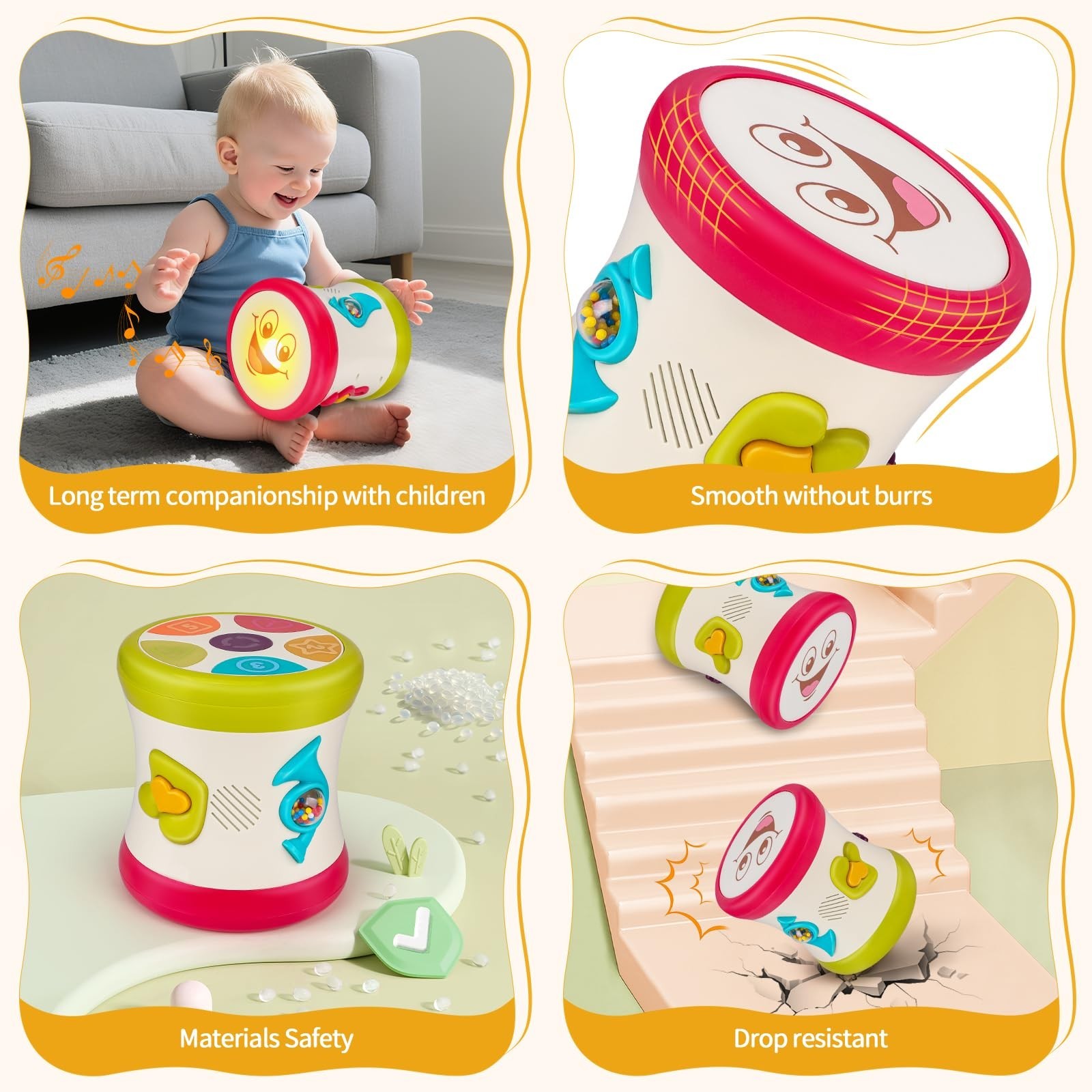 5 in 1 Baby Toy 0-6 Months Musical Early Learning Toy Drum for 1 Year Old…