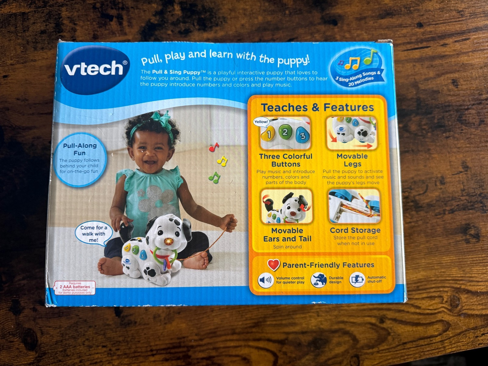 VTech Pull and Sing Puppy Toy 6-36 Months 60+ Songs Teaches Colors Numbers NEW