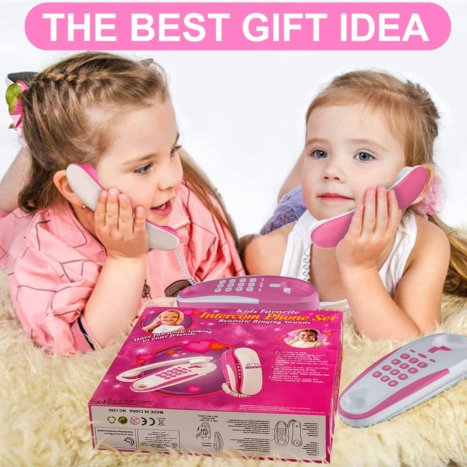 Kids’ Play Phone with Real Ring Sounds, Pretend Play Telephone, 23 Ft Ultra-Long