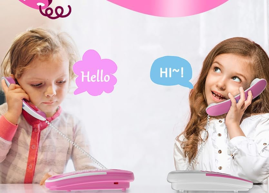 Kids’ Play Phone with Real Ring Sounds, Pretend Play Telephone, 23 Ft Ultra-Long