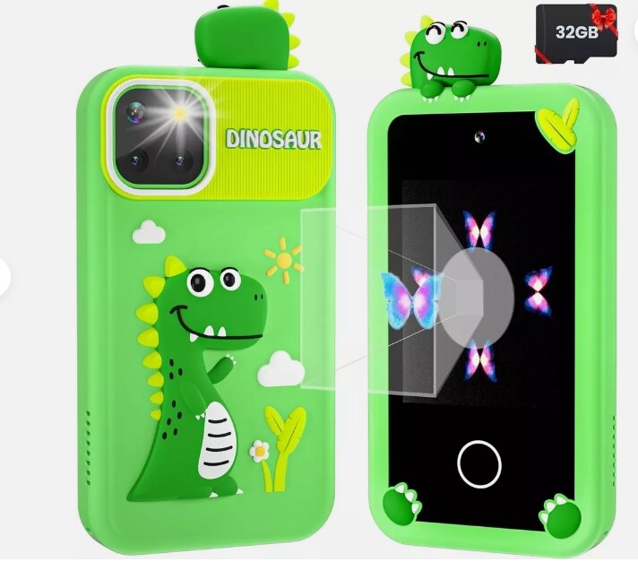 Kids Smart Phone for Girls with Holographic Pyramid ,32G Card fr 3-10 Boys Girls