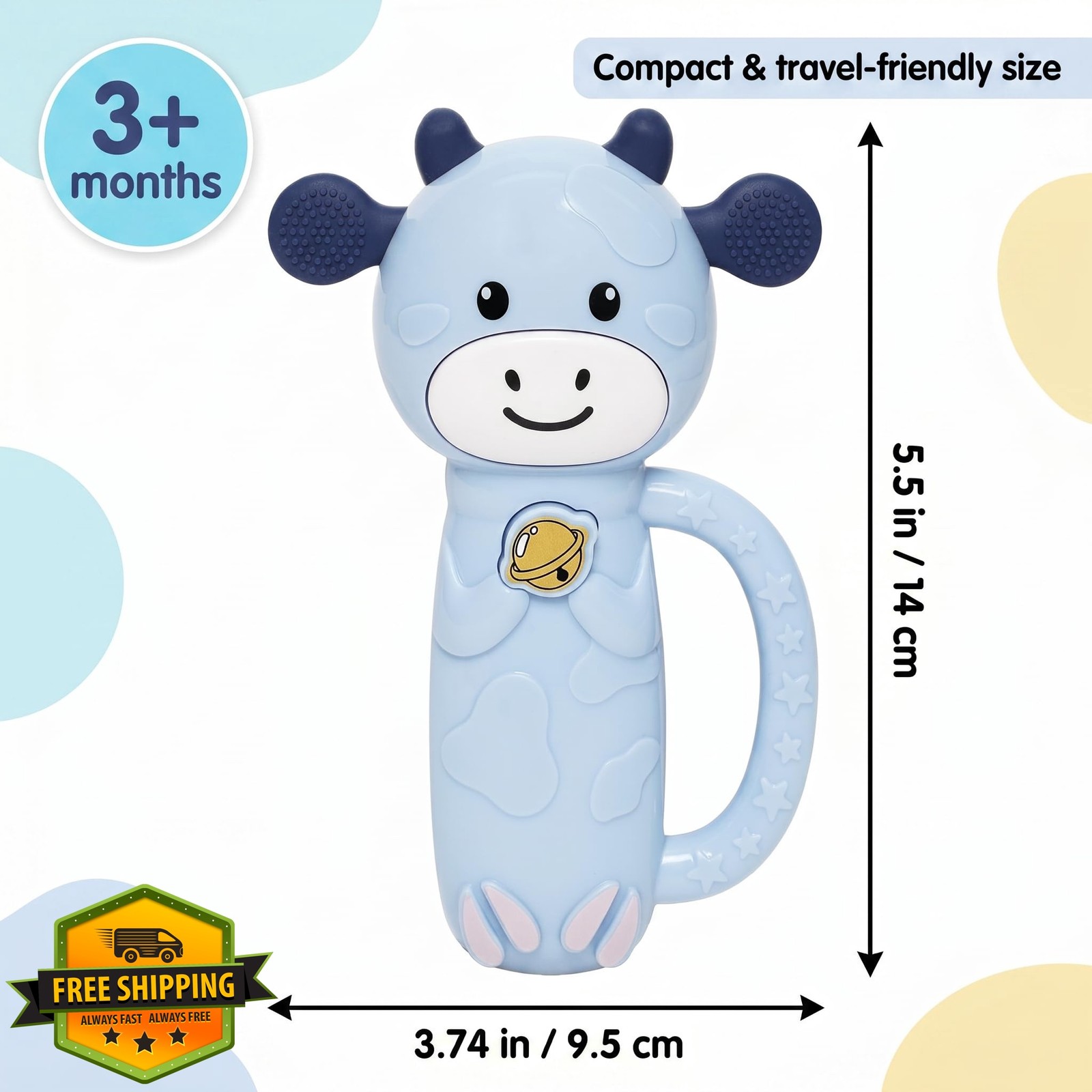 Moo Moo Blue Musical Sensory Toy