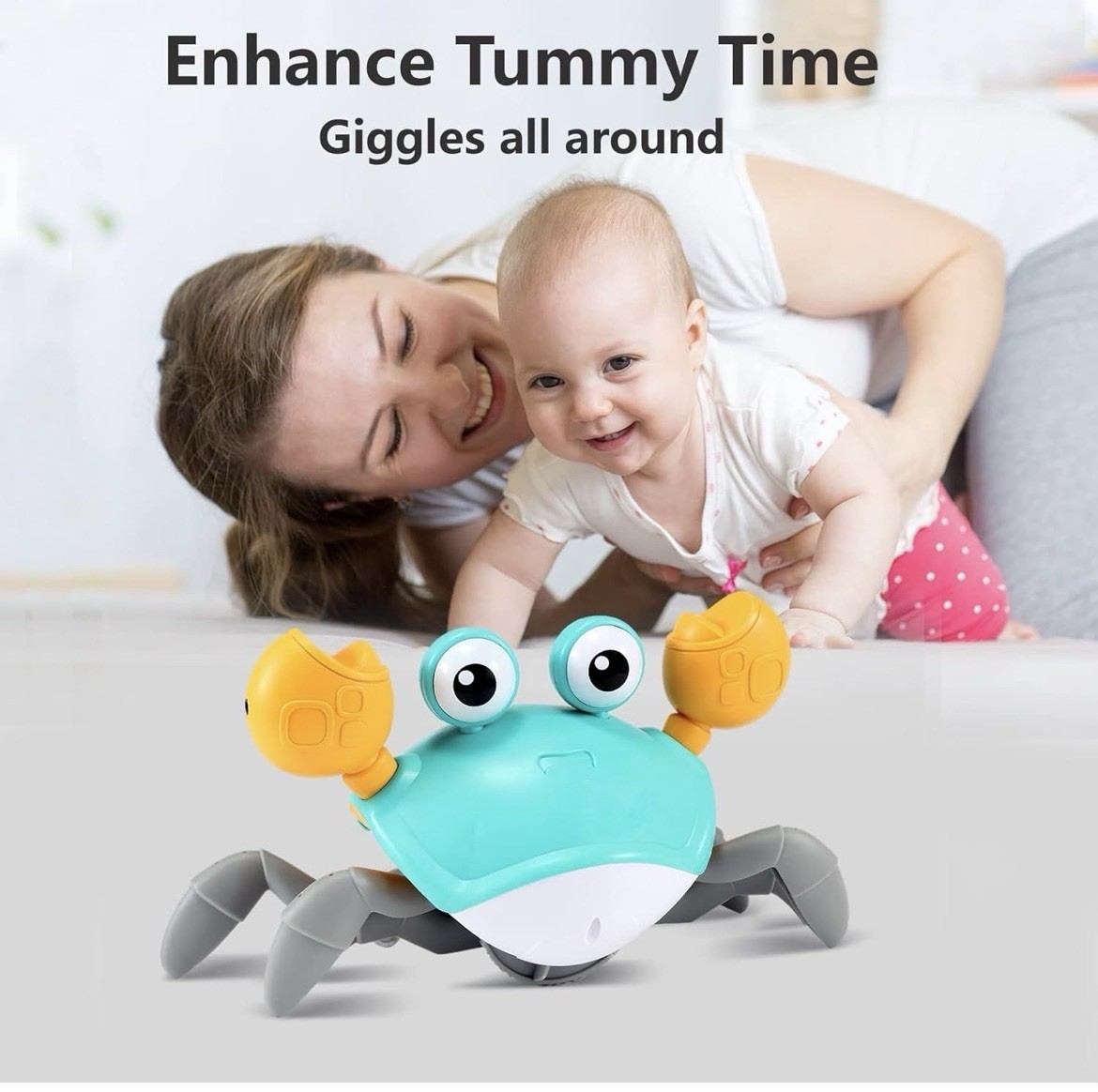 Crawling Crab Baby Toy – Infant Tummy Time Toys 3 4 5 6 7 8 9 10 11 12 Months