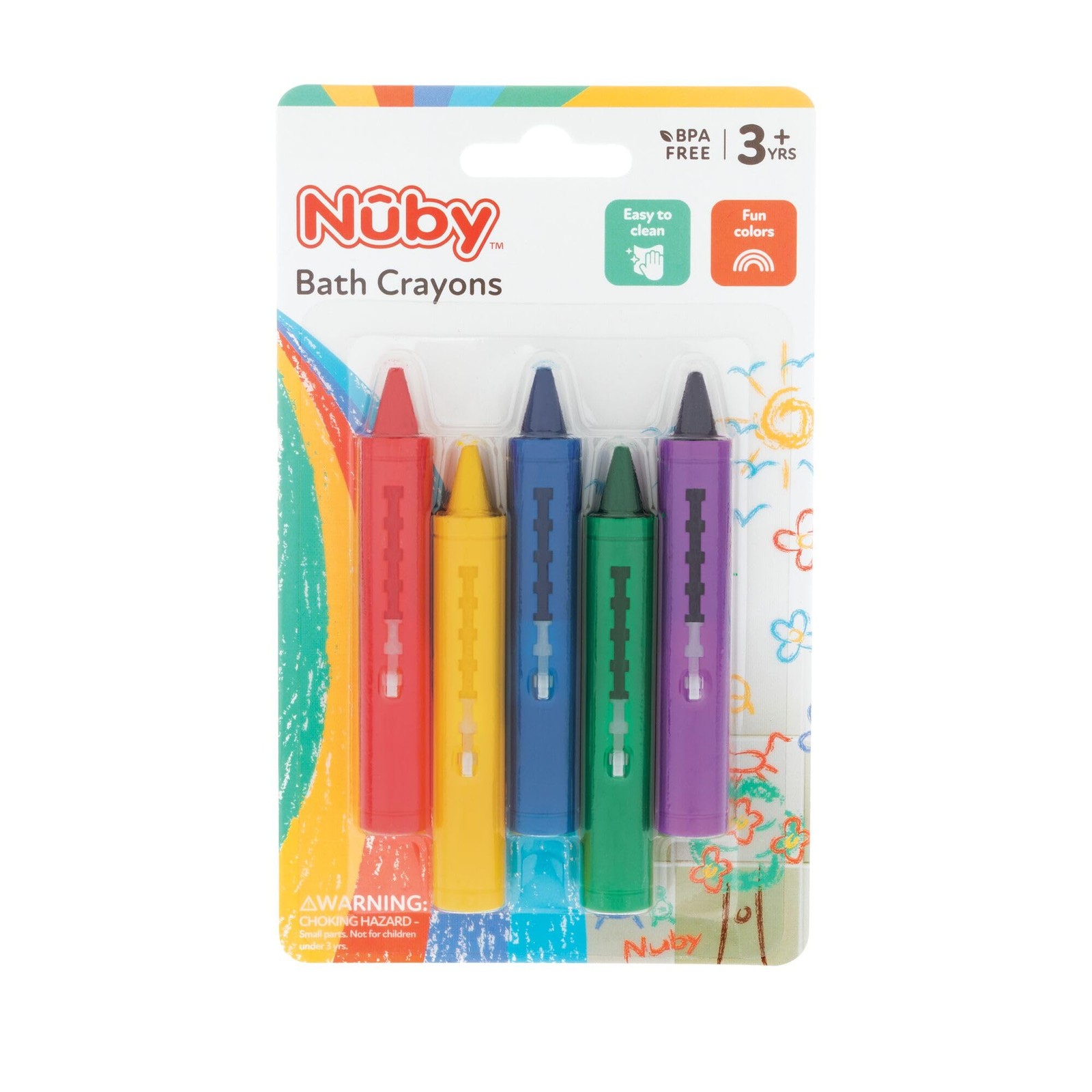 Nuby Bath Crayons for Kids – Washable, Vibrant Colors Regular, Multi-color