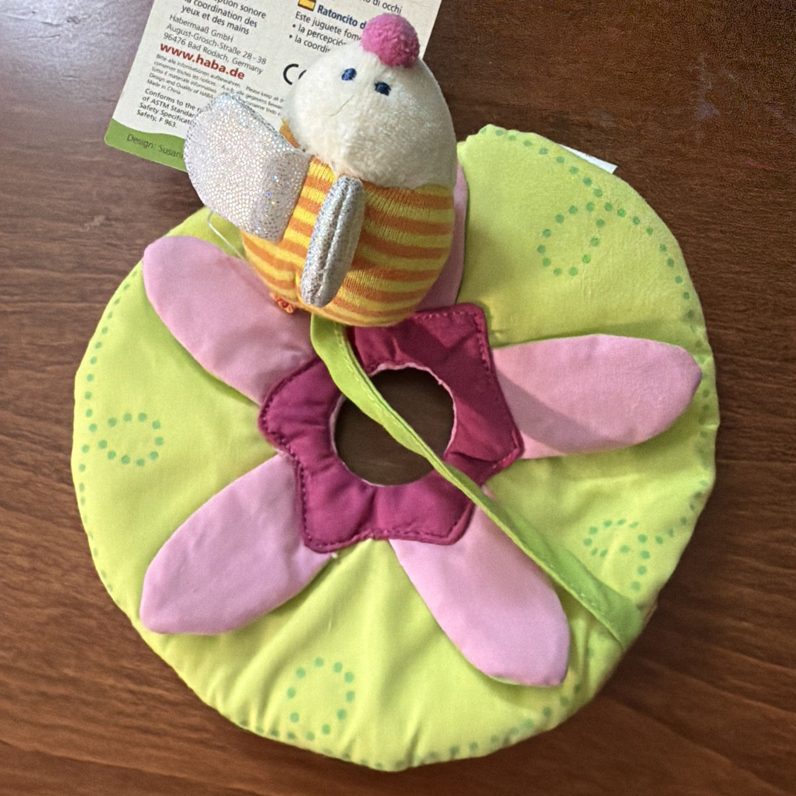 Haba Honeymouse Clutching/Teething Toy Baby New