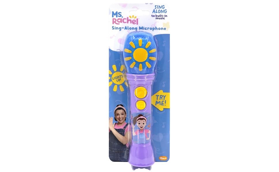 Ms Rachel Toy Microphone for Kids, Includes Built-in Music and Lights, Toddle…