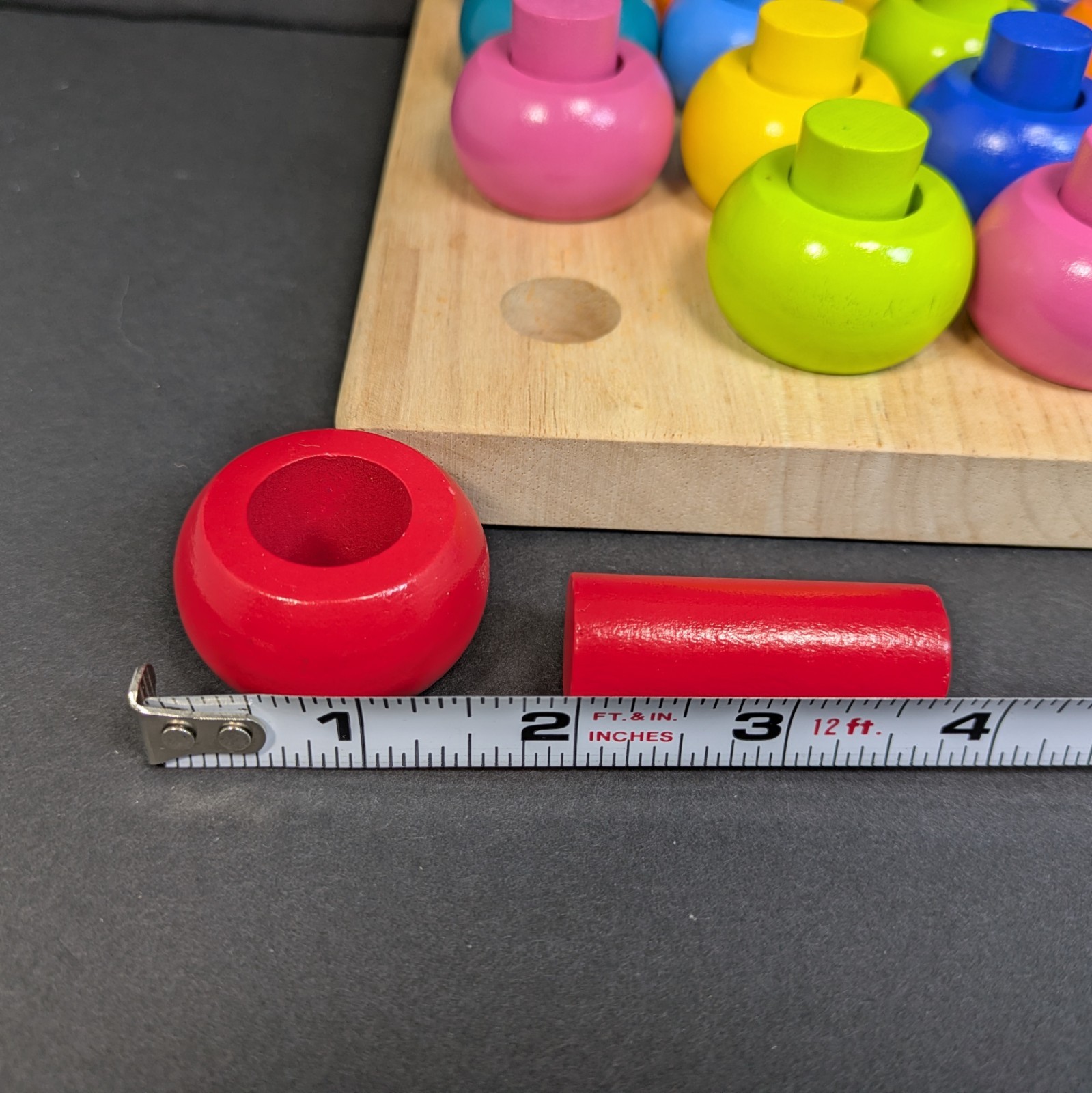 Haba Rainbow Whirls Wooden Sorting Stacking Color Peg Ring Stem Fine Motor Skill