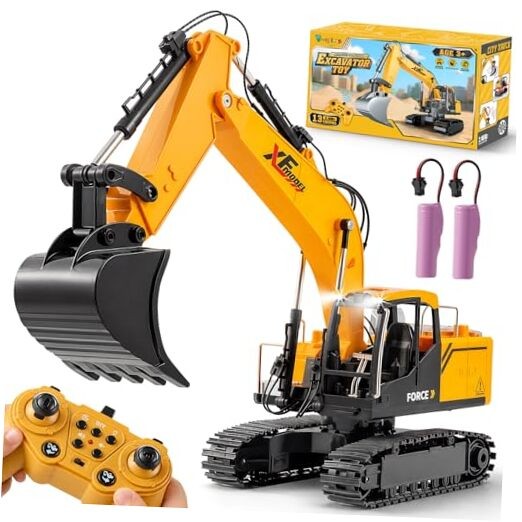 RC Excavator Toys for Boys Age 3, 4, 5, 6, 7, 8, 9, 10+ Years Old, 13CH