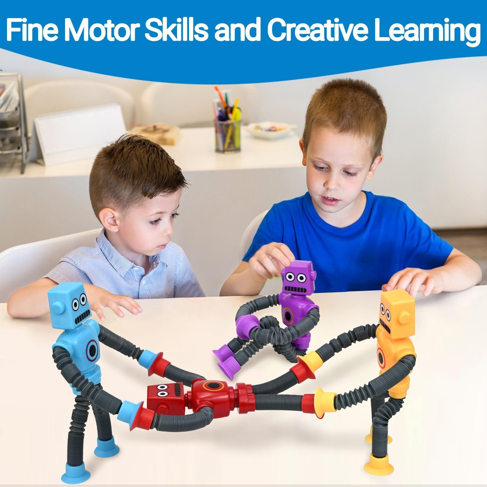 Easter Basket Stuffers, Robot Toys (4 5.6 inches, Red, Blue, Yellow, Purple