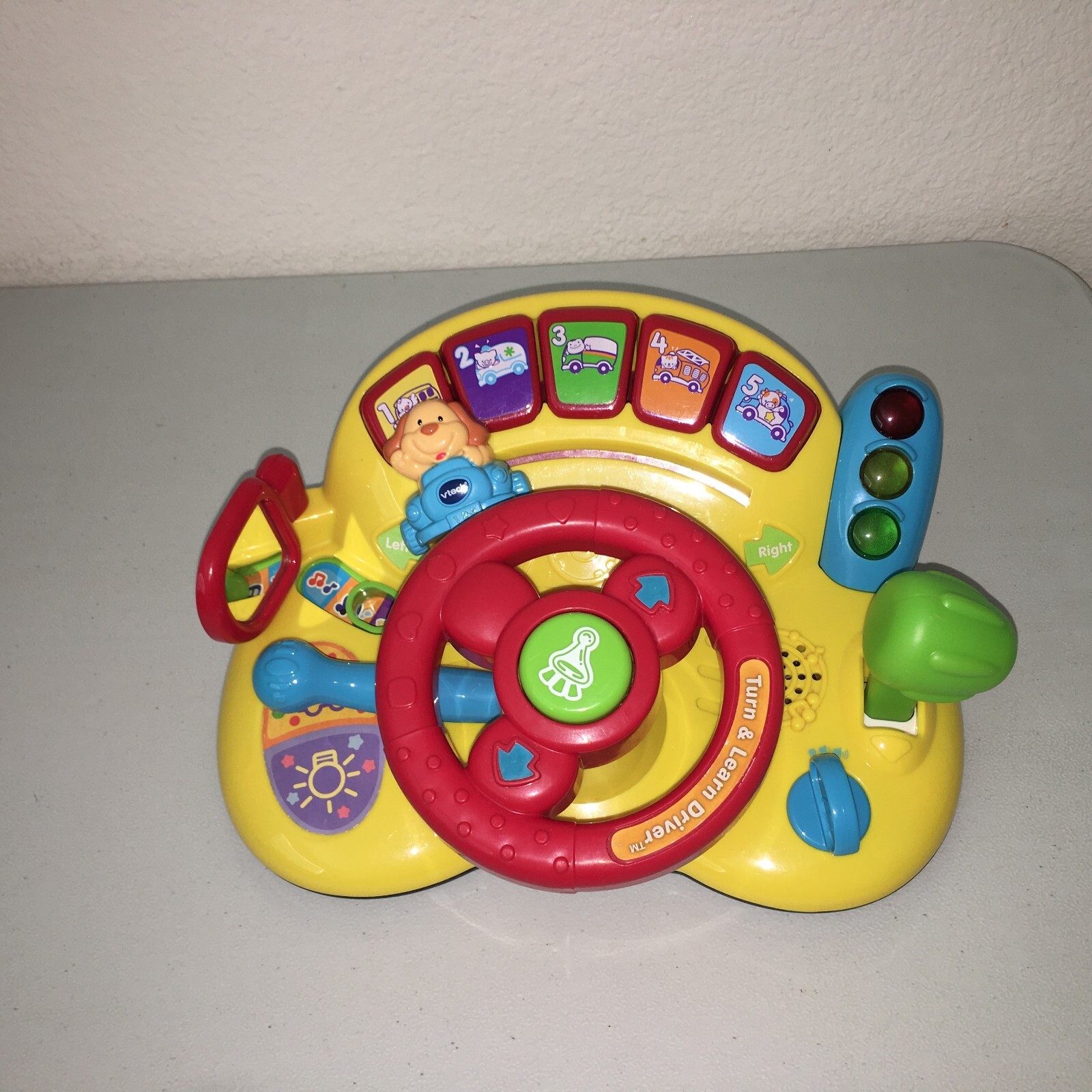 Vtech Baby Turn & Learn Driver Toy Yellow Ages 6-36 mo Toddler Musical Activity.