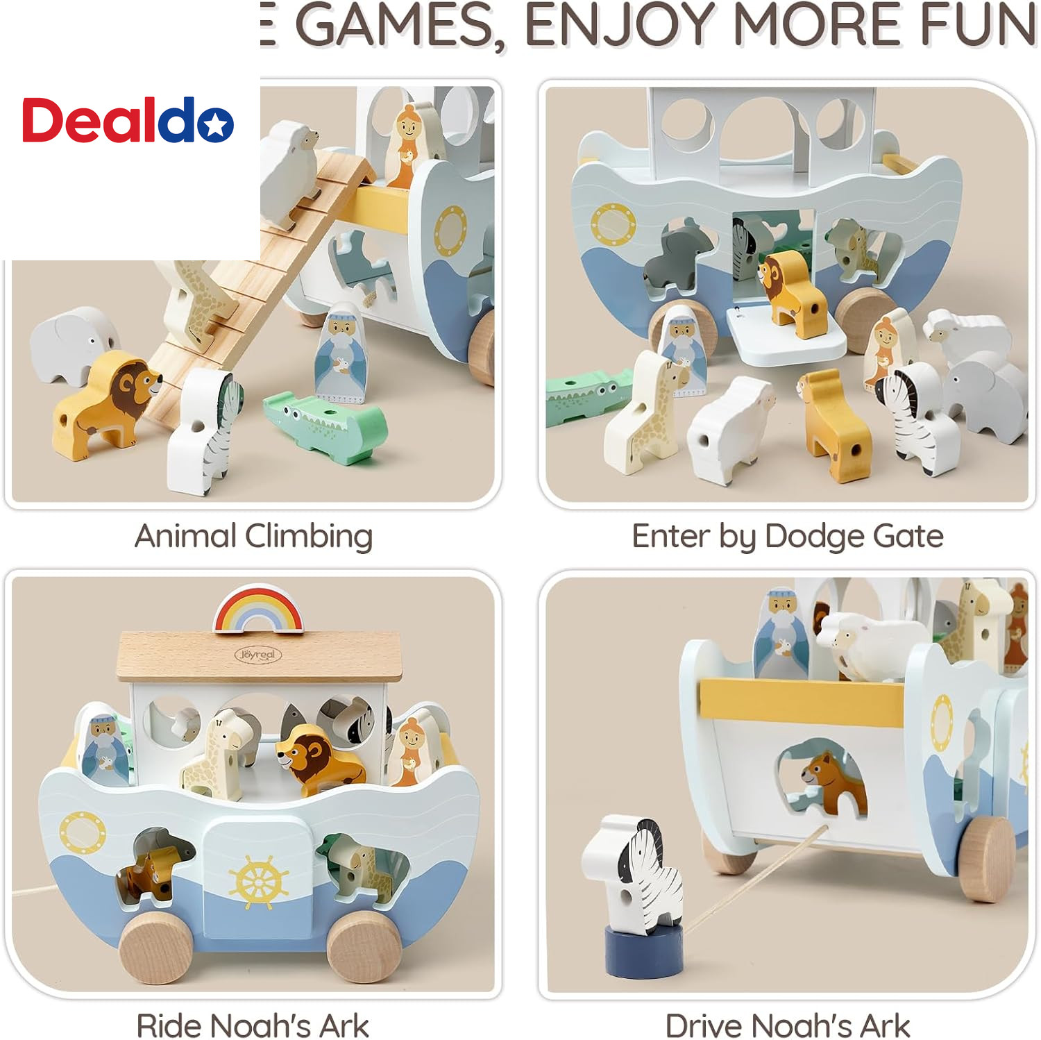 Wooden Noah’S Ark Toy for 1 Year Old Baby Boy and Girl Baptism Gift – Neutral Co