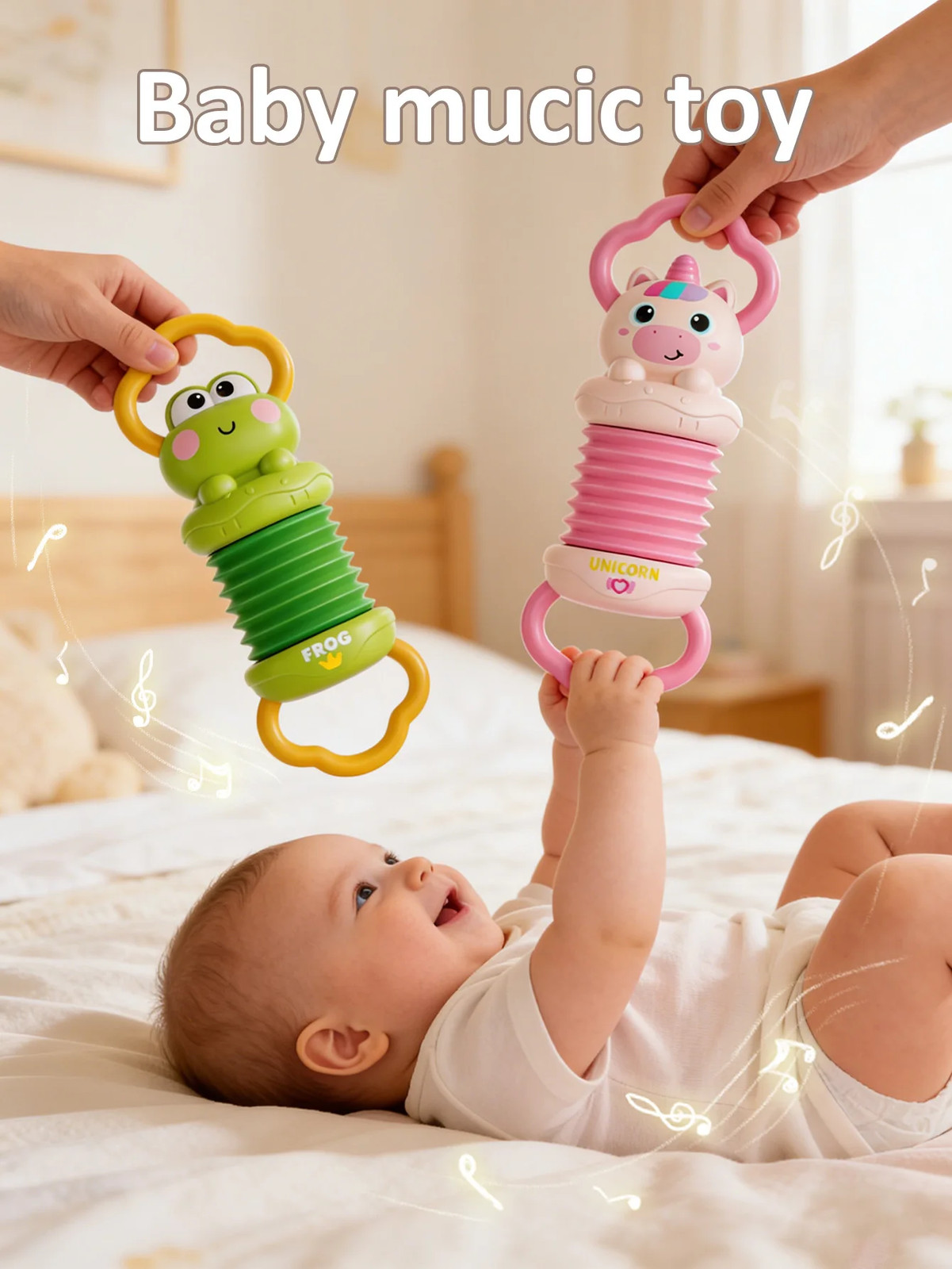 Baby Accordion Toy Unicorn Musical Instrument Early Educational Sensory Toy for