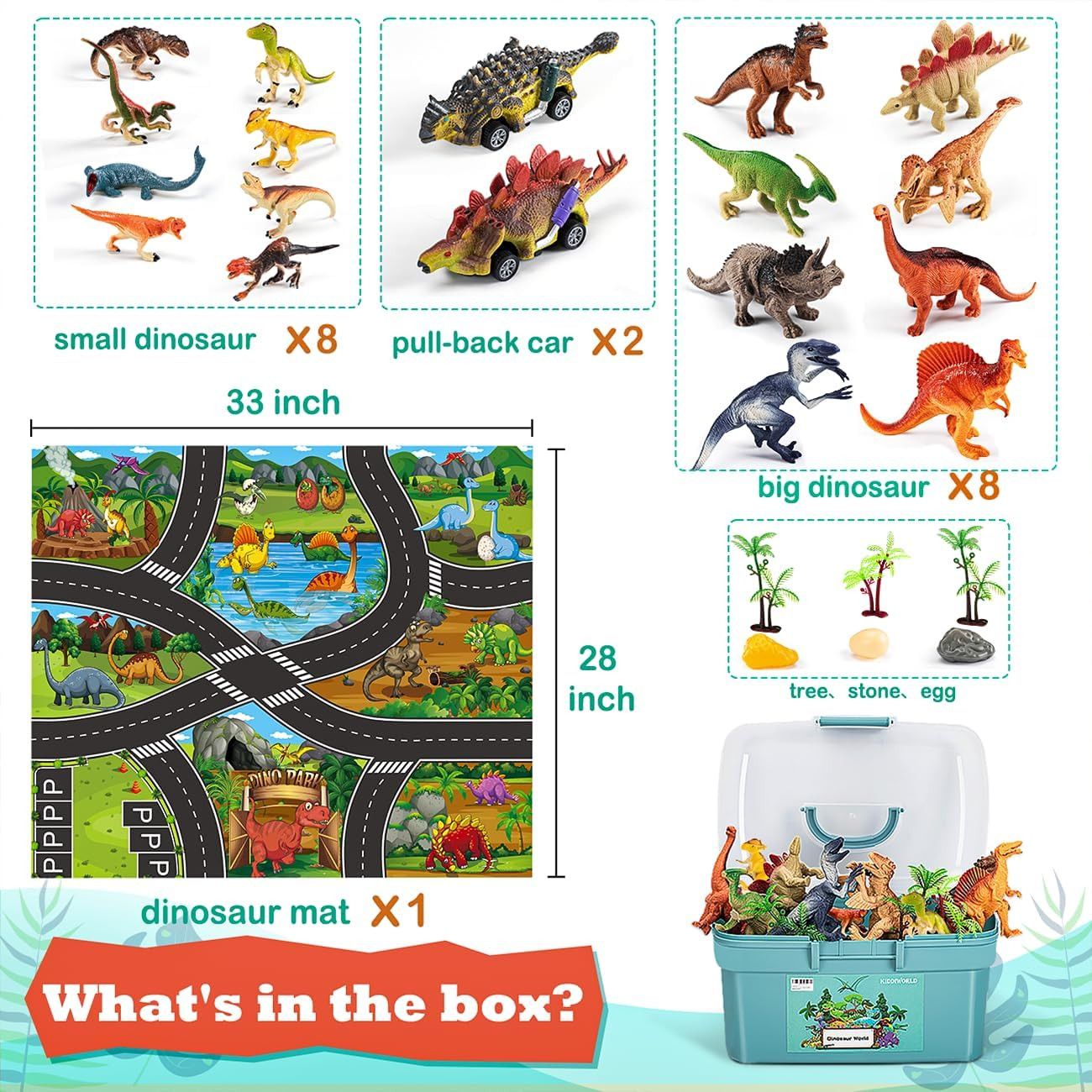 Dinosaur Toys for 3 4 5 Year Old Boys Gifts, 25 Pieces Dinosaurs Toys for Kids 3