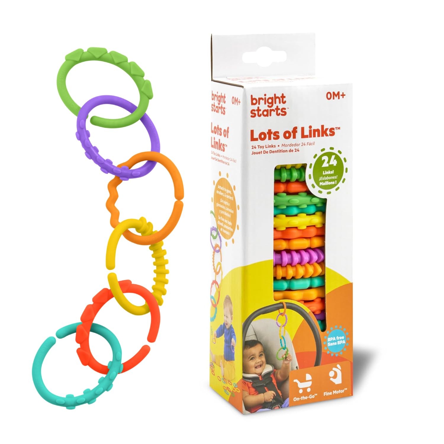 Bright Starts Lots of Links Rings Toys 24 Count (Pack 1),