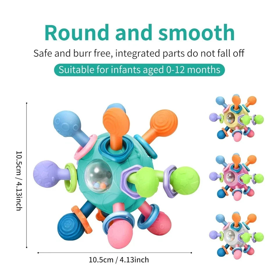 Baby Sensory Toys For 0-6-12 Months Food Grade Teething Toy Gift For Boys Girl
