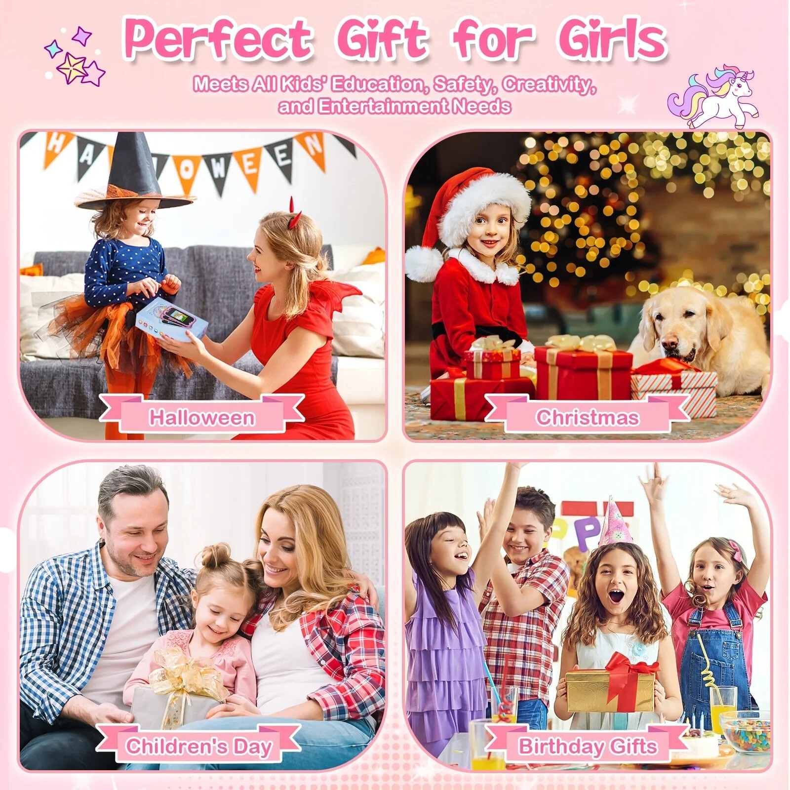 Kids Smart Phone Toys for Girls with Dual Camera – Toddler Phone Children’s gift