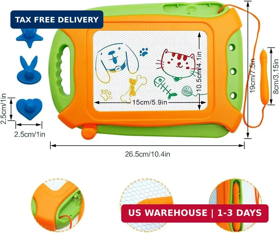 Wellchild Magnetic Drawing Board for Toddlers,Travel Size Toddlers Toys A Etch T