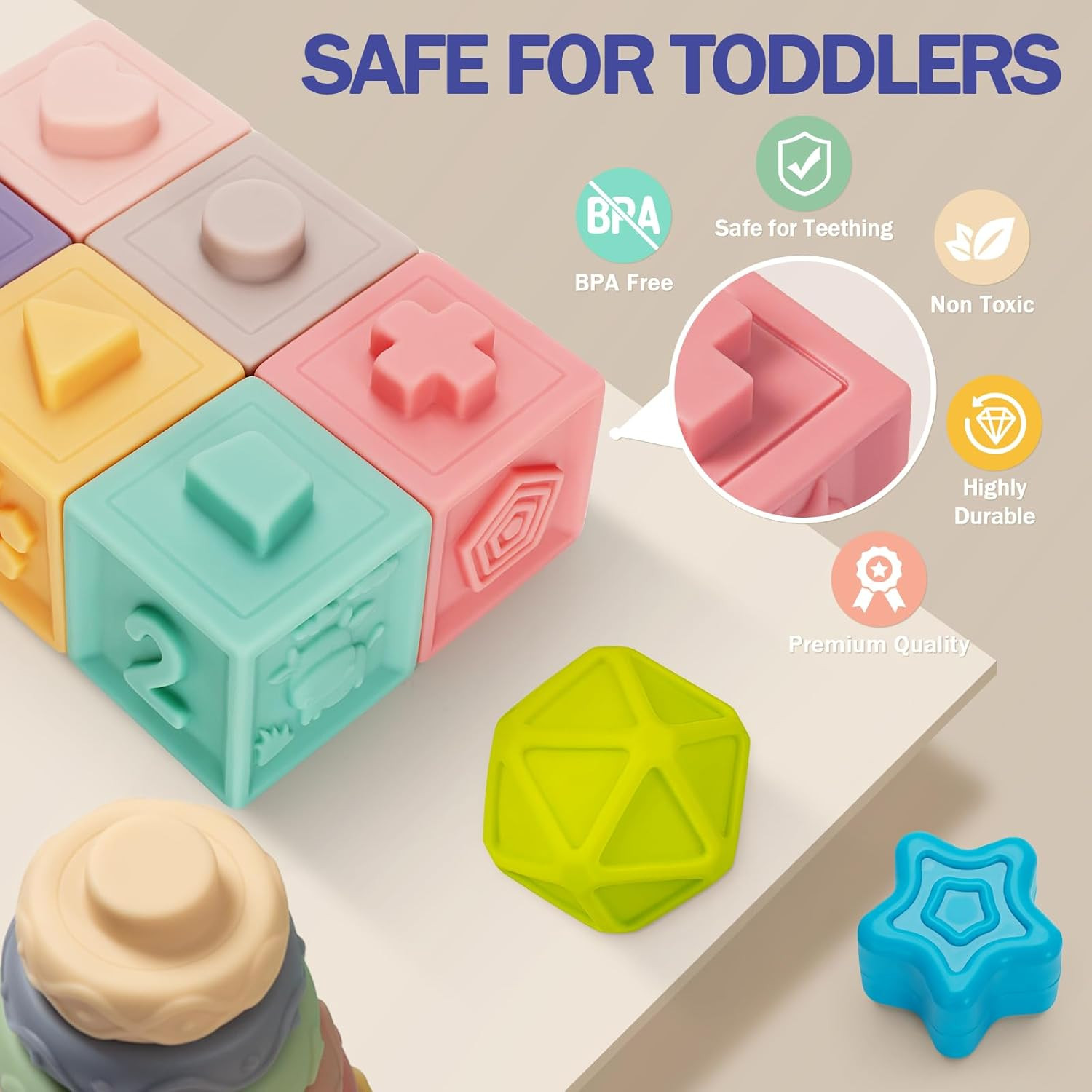 Baby Toys 6 to 12 Months, 5 in 1 Montessori Toys for 1 Year Old, Incl Travel Pul