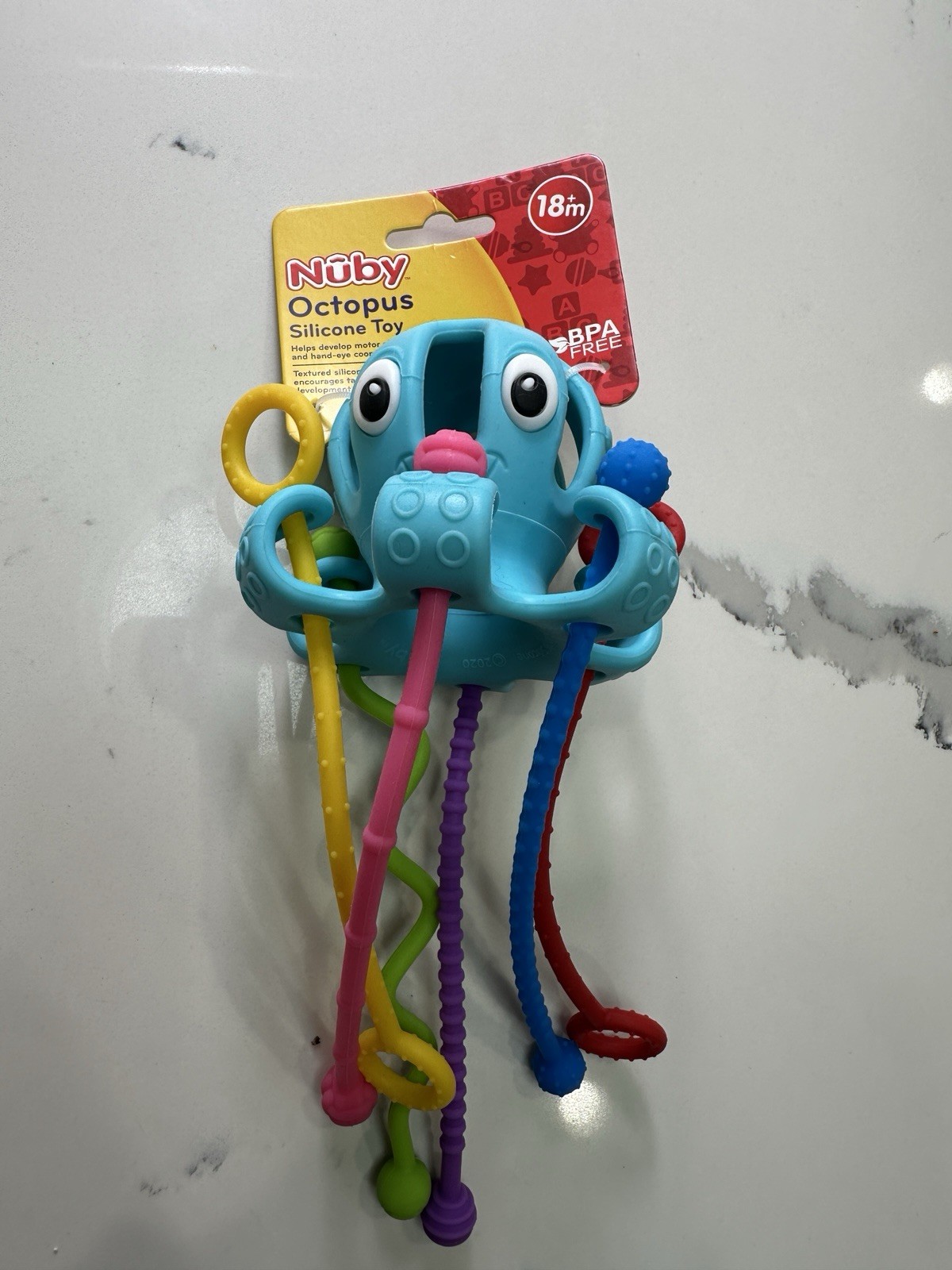 Nuby Silicone Octopus Toy – Textured -Developmental & Fun – 18+ Months -BPA Free