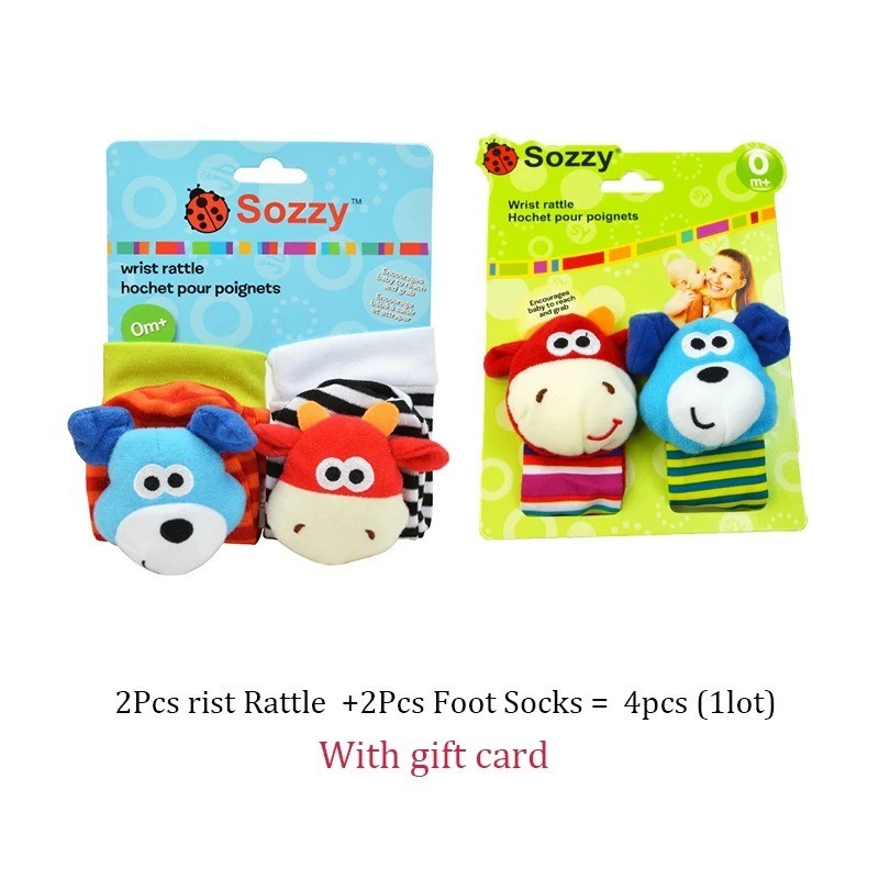 Baby Wrist Rattle Socks Foot Finder Sensory Toy Newborn 0-12 Months Gift