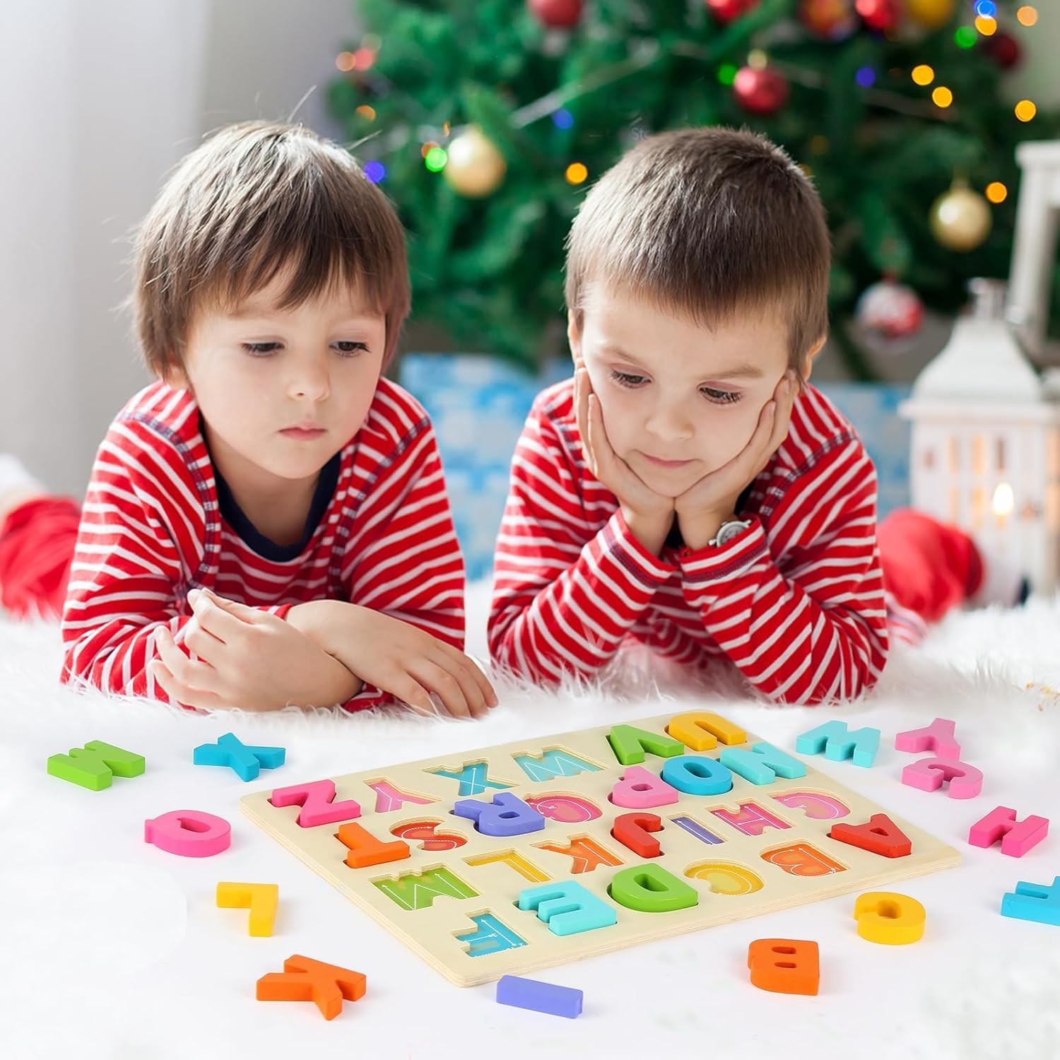 Wooden Puzzles for Toddlers, ABC Alphabet Puzzle, Learning Toys, Preschool Le…