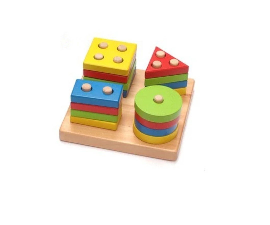 Montessori Toys for 1 2 3 4 Years Old Toddlers Wooden Sorting & Stacking Toys