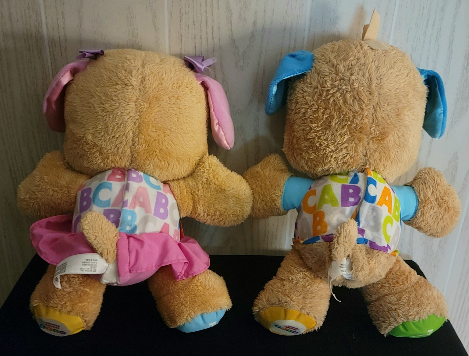 Fisher Price Laugh & Learn Smart Stages Sis &Bro Puppy Dogs Toddler Plush VIDEO!