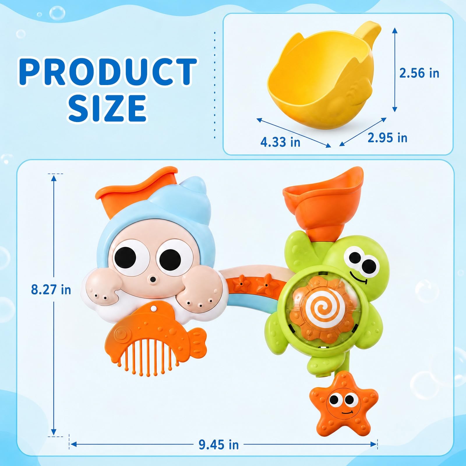 DOLIVE Suction Cup Bath Toys for Toddlers 1-3, Water Sensory Bathtub Toys…